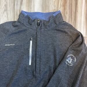 Zero Restriction Blue Gray 1/4 Zip Golf Pullover SZ XXL Preppy Casual Logo